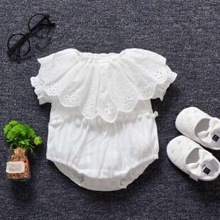 0-12 Months Baby Princess Pure Cotton Long Sleeve Romper Summer Baby Girl Bodysuit Newborn Full Moon Suit