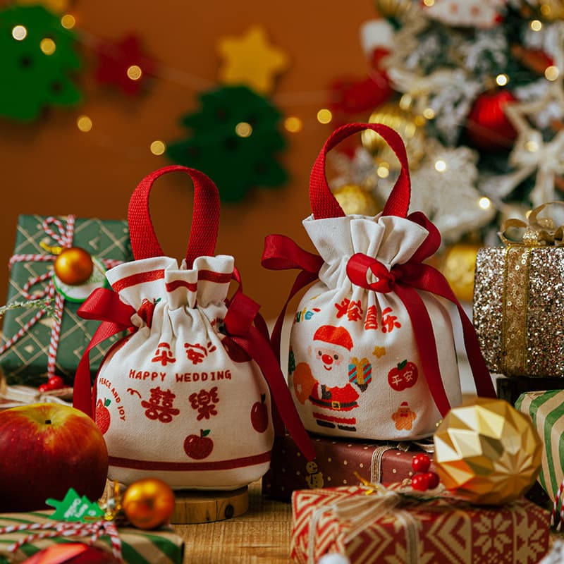 Christmas apple bags, gift bags, Christmas Eve apple boxes, apple packaging, tote candy bags, children's gifts