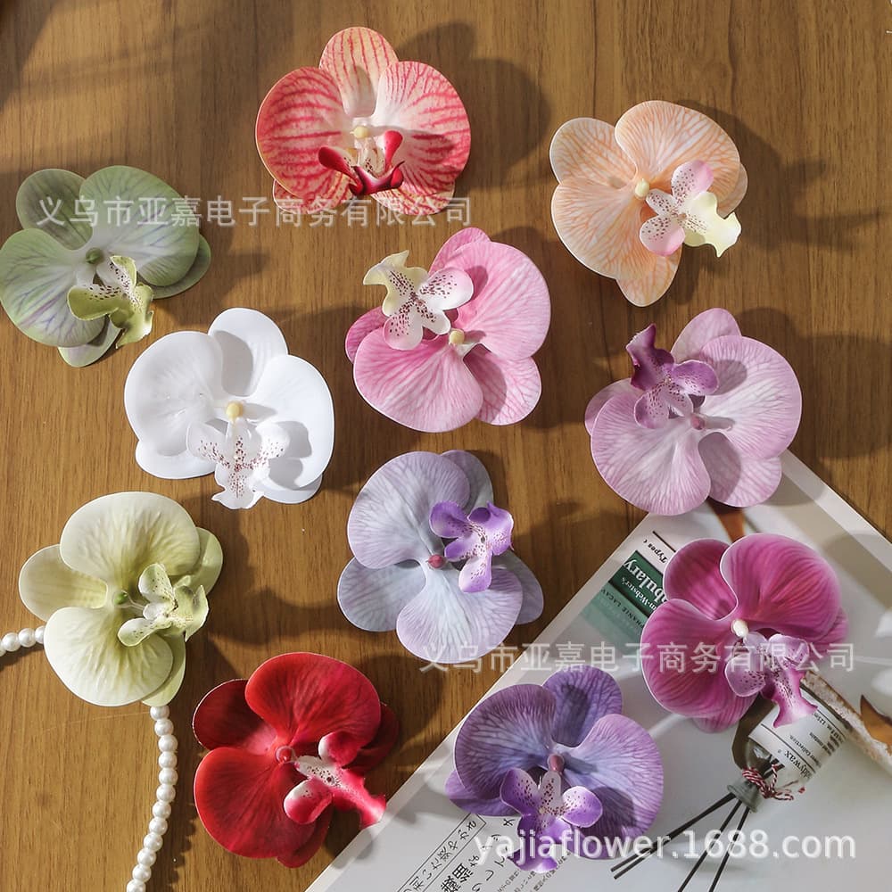 Artificial Phalaenopsis Orchid, High-End Realistic Film Texture Decorative Flower Head, Faux Flowers for Scene Arrangement Floral Art