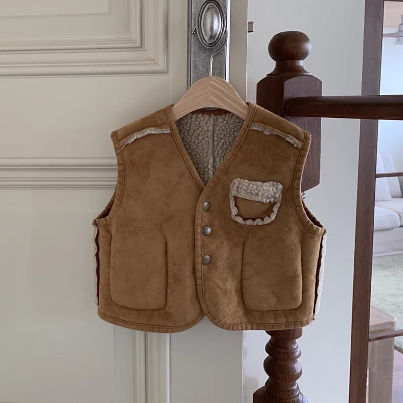 Boys' Reversible Vest Jacket Autumn Korean Style Baby Fleece Vest Outdoor Wear