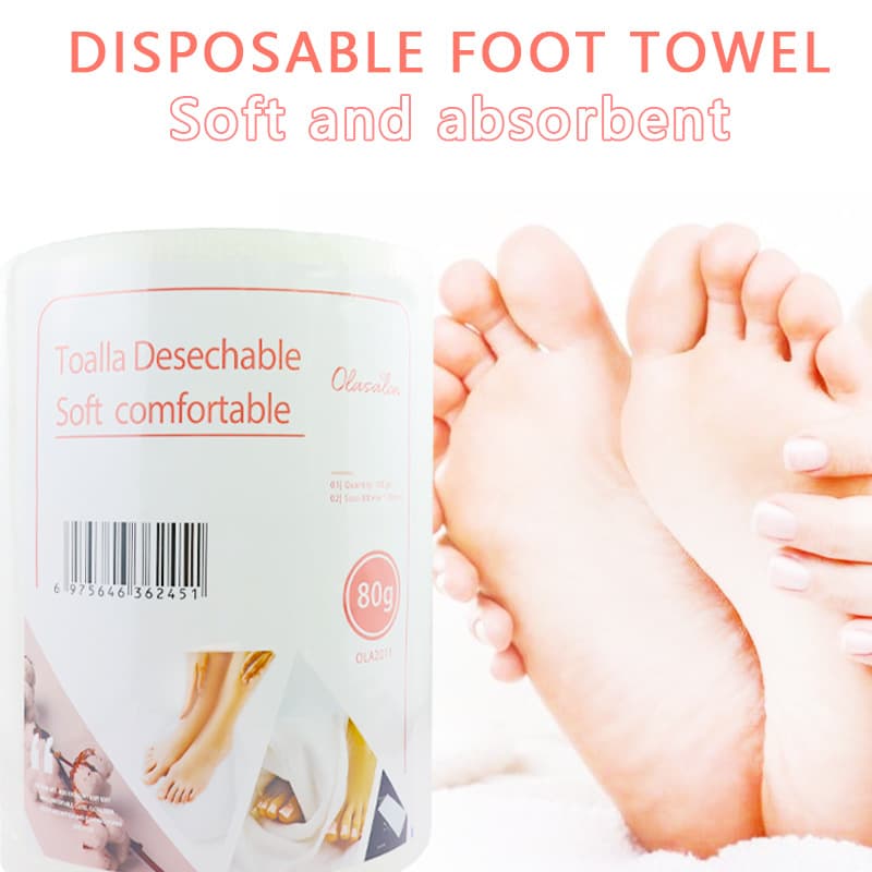 Best-selling Cross-border Disposable Foot Wipe Foot Bath Foot Therapy Wood Pulp Cotton Foot Cloth Beauty Salon Foot Wash Enlarged Thick Towel