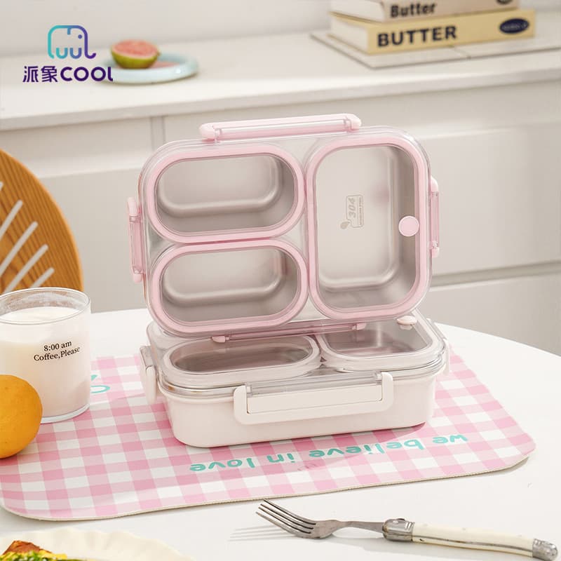 304 Stainless Steel Odor-Proof Lunch Box for Students and Office Workers, Portable Compartment Sealed Bento Box for Kids, Cross-Border