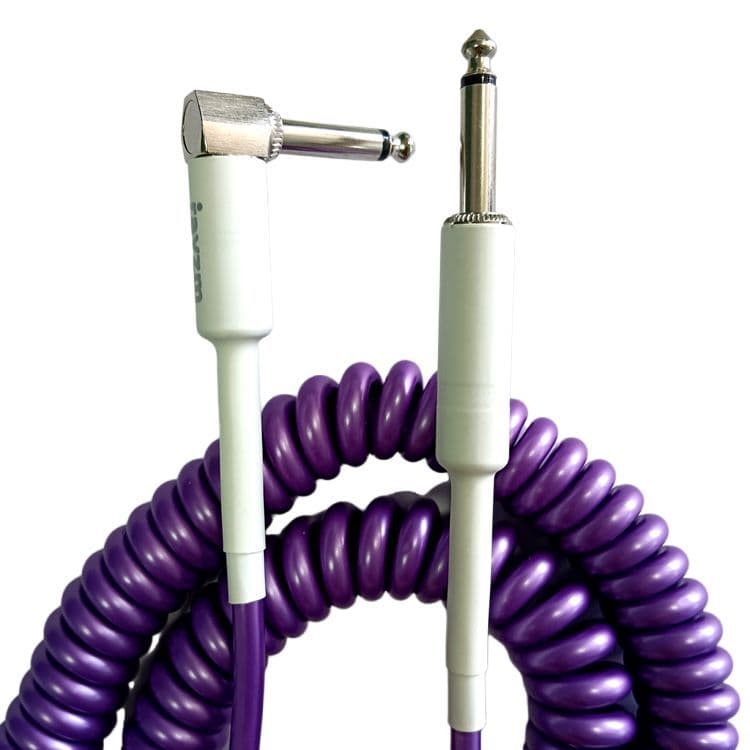 Matte White Electric Guitar Noise Reduction Cable DC6.35 Coil Spring Instrument Shielded Cable Bass Audio Cable