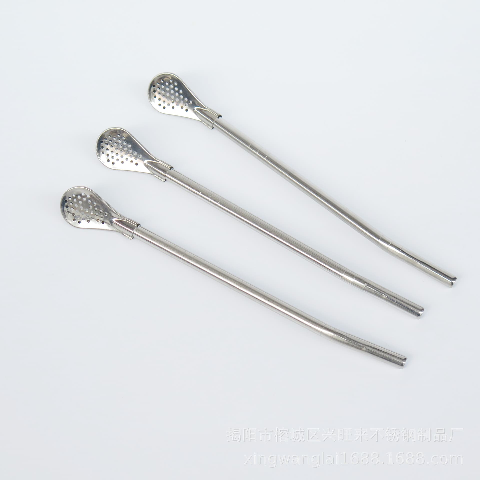 Manufacturer Direct Supply 304 Stainless Steel Straw Spoon, Beverage Milk Tea Coffee Spoon, Drinking Straw, Cross-border Colored Metal