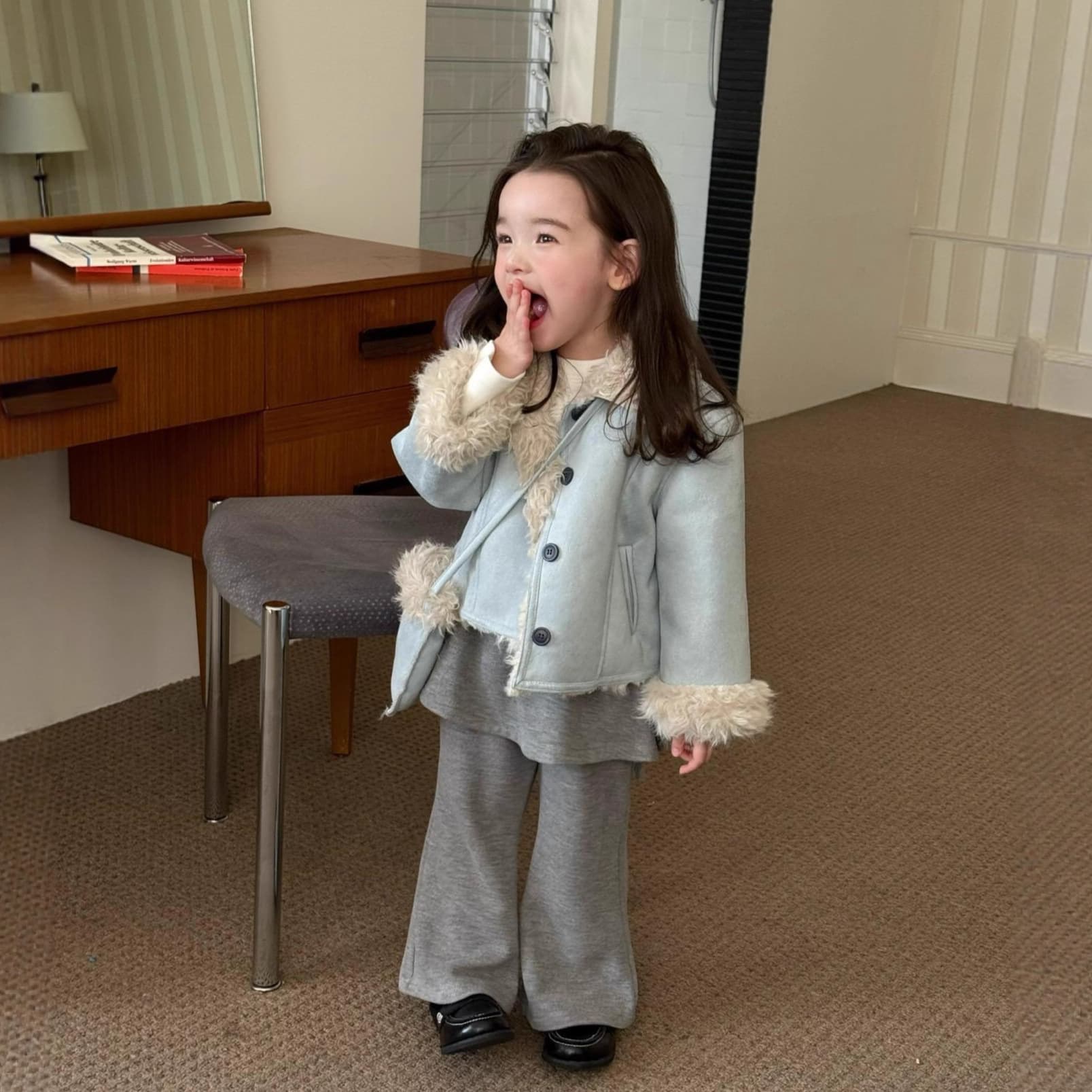 Korean Children's Wear Girls' Lamb Wool Jacket Winter New Style Baby Girl Fashionable Warm Fur Integrated Suede Jacket