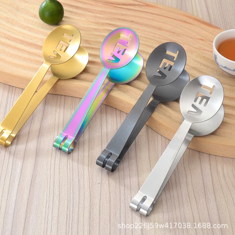 Stainless Steel Tea Bag Squeezer, Bread Tongs, BBQ Tongs, Food Tongs, Cooking Tool, Tea Bag Tongs, In Stock