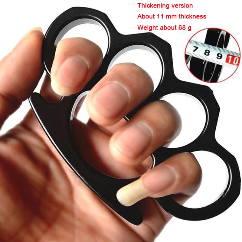 Thickened metal finger tiger four-finger ring buckle boxing ring ring outdoor self-defense fitness hand buckle hand brace EDC tool