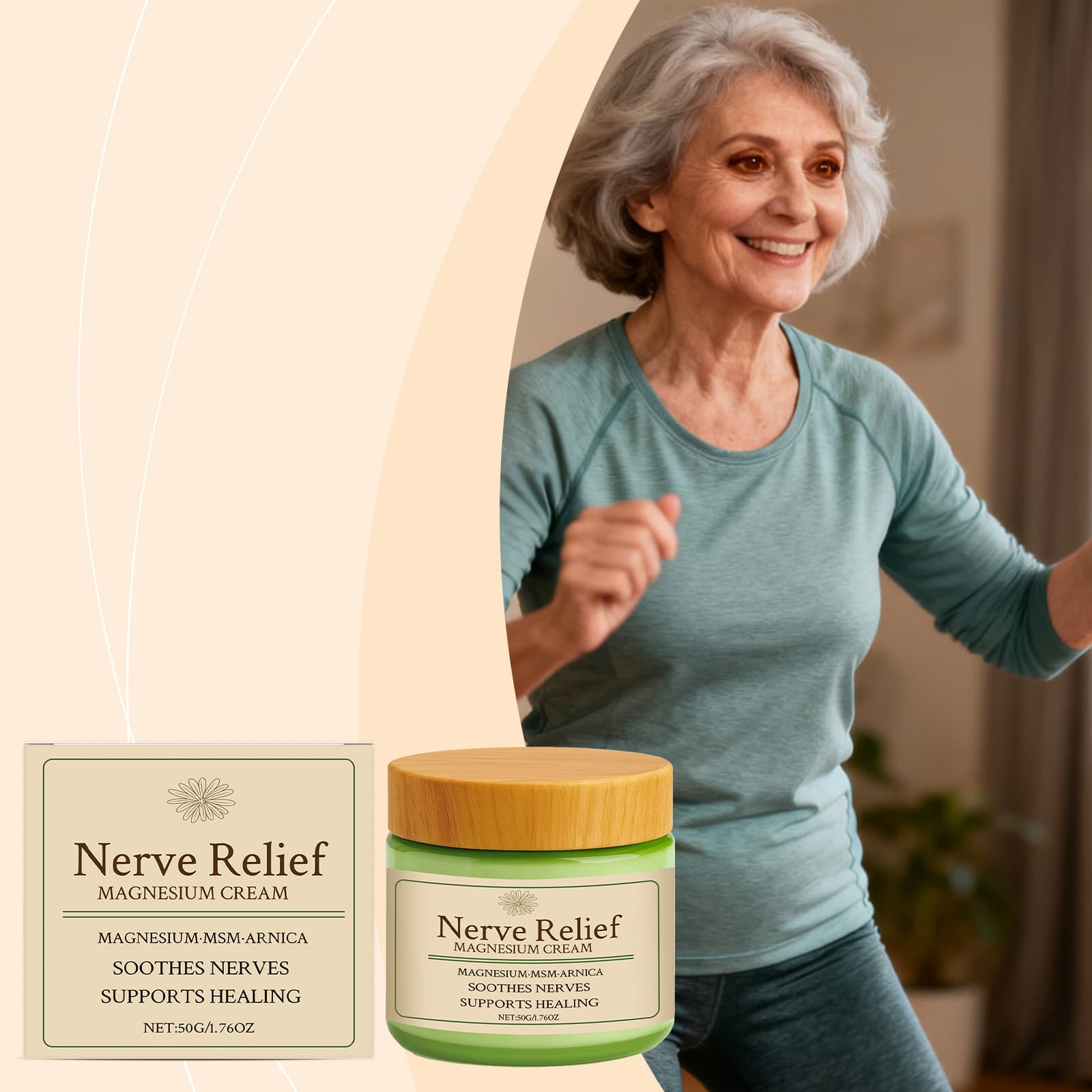 Body Care Magnesium Cream, Delicate and Soft, Easy to Absorb, Suitable for Daily Application on Body Joints, Comfortable and Skin-Friendly Massage Cream