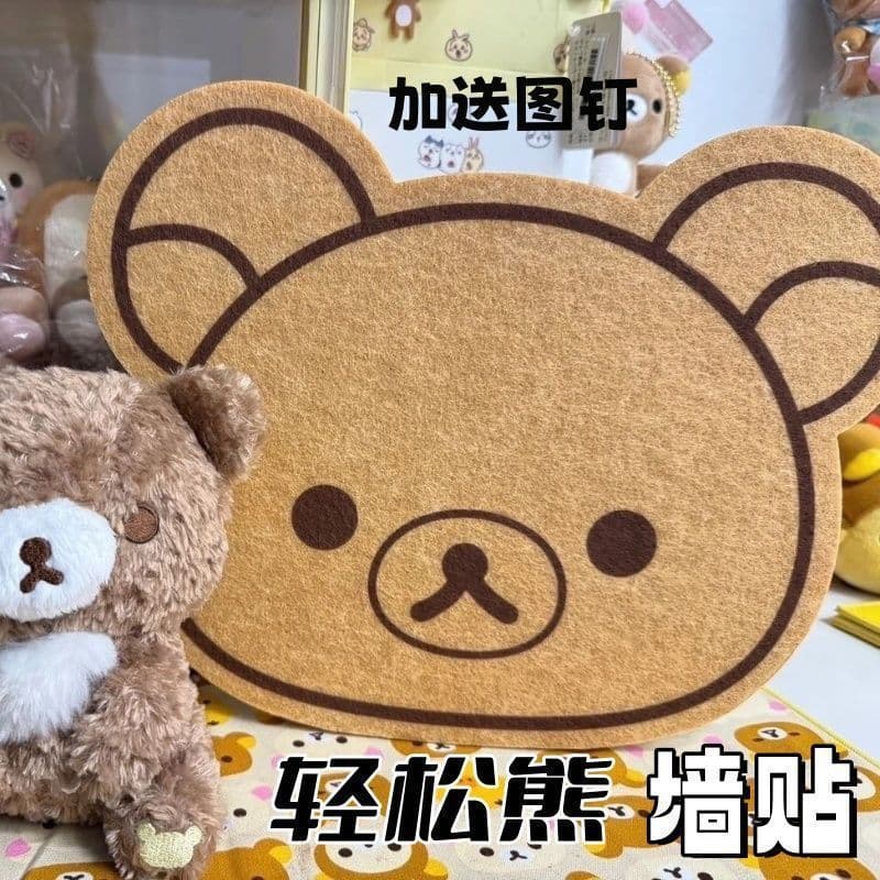 Rilakkuma Felt Board Cute Dorm Background Hanging Cloth Photo Wall, No-Drill Wall-Friendly Memo Board