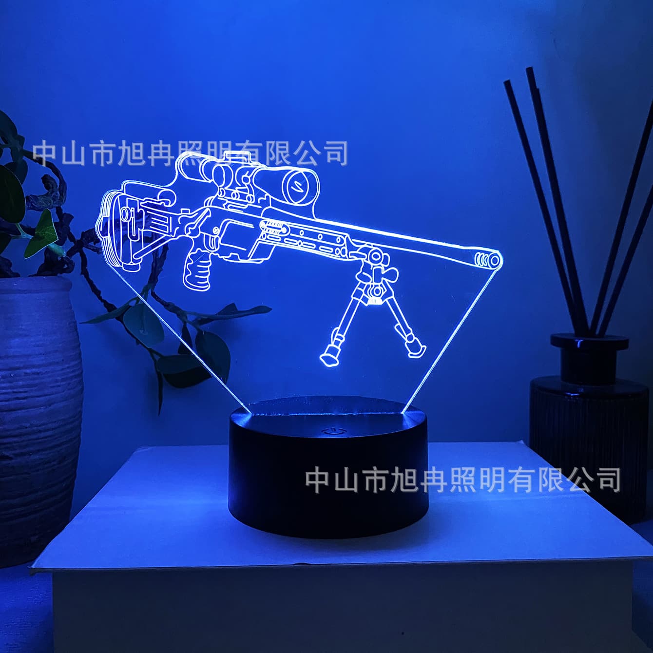 Cross-border Supply Game Gun Shape 3D Night Light USB Desk Lamp Figure Creative Gift Atmosphere Light for Game Room