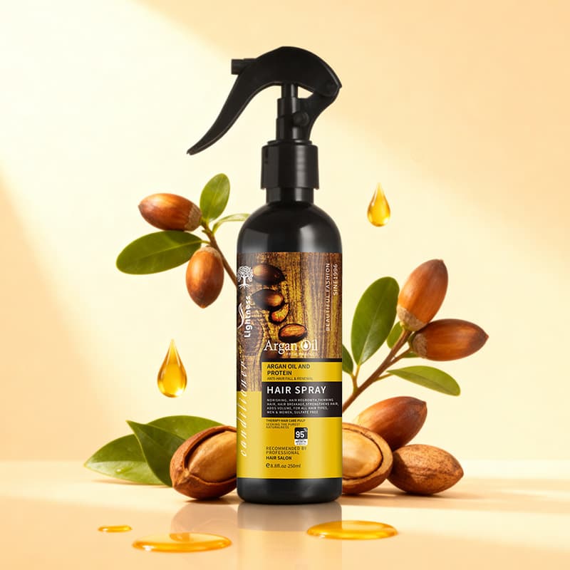 Cross-border Argan Oil Hair Spray Improves Dry, Frizzy Hair for Smoothness and Softness - English Version for Export