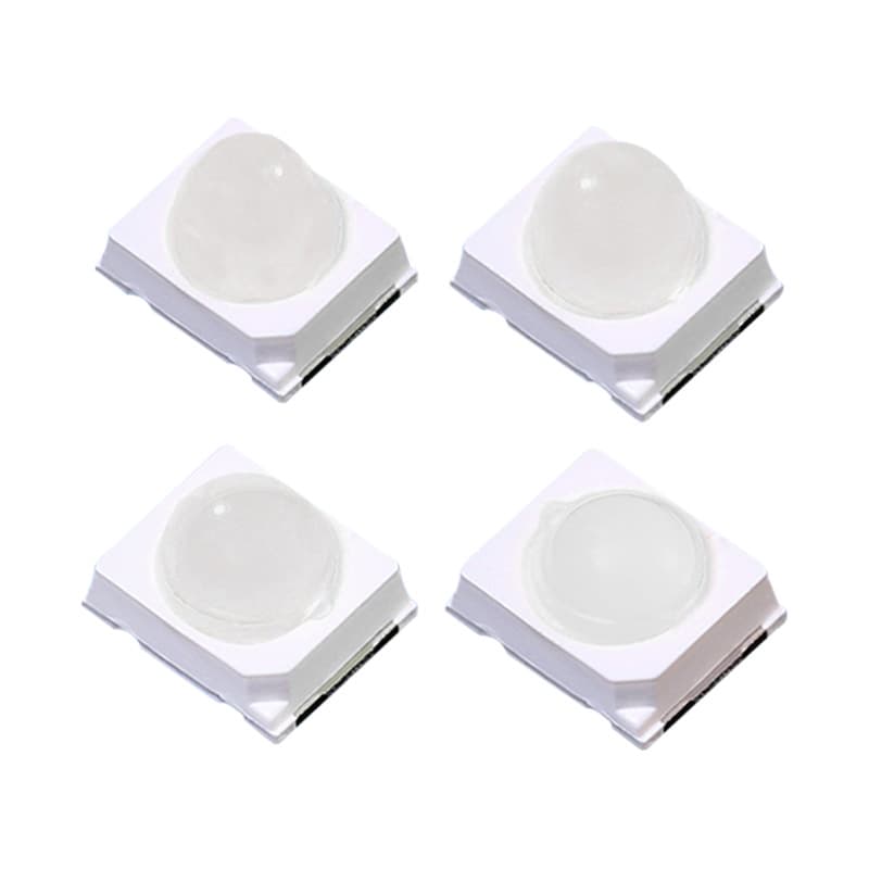 2835 dome lens LED chip, 30/60 degree red light for taillights, infrared monitoring, focused lens SMD LED