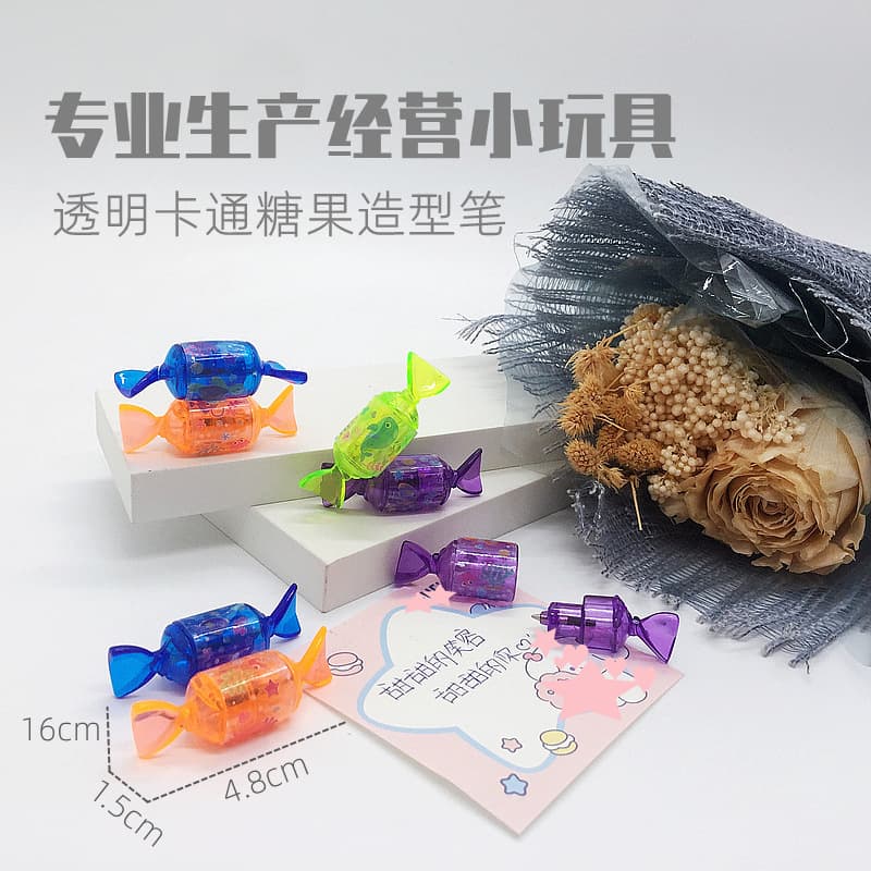 Creative transparent rainbow color candy simulation candy graffiti ballpoint pen desktop ornaments twist egg small toys