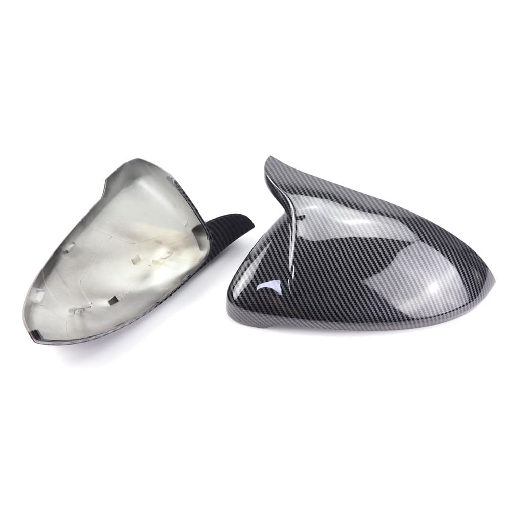 Carbon Fiber Pattern Bullhorn Rearview Mirror Cover Replacement for VW Golf 7, Touran L
