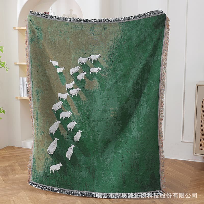 Wholesale jacquard tapestries, outdoor camping blankets, cat scratch resistant full-coverage sofa blankets, nap blankets, high-end gift tapestries.