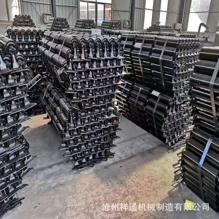 Trough-type triple rollers for belt conveyors, mining underground rollers, conveyor parallel rollers.