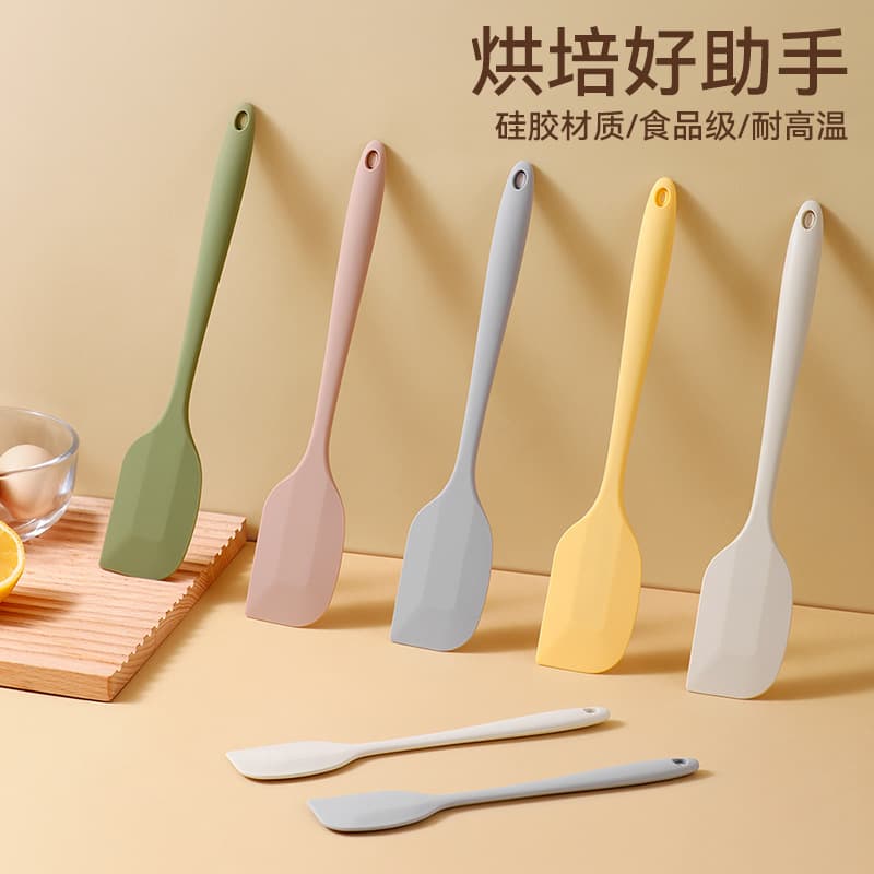 Household Kitchen Silicone Scraper Baking Tool Integrated Cream Cake Spatula Large Soft Scraper Small Jam Knife