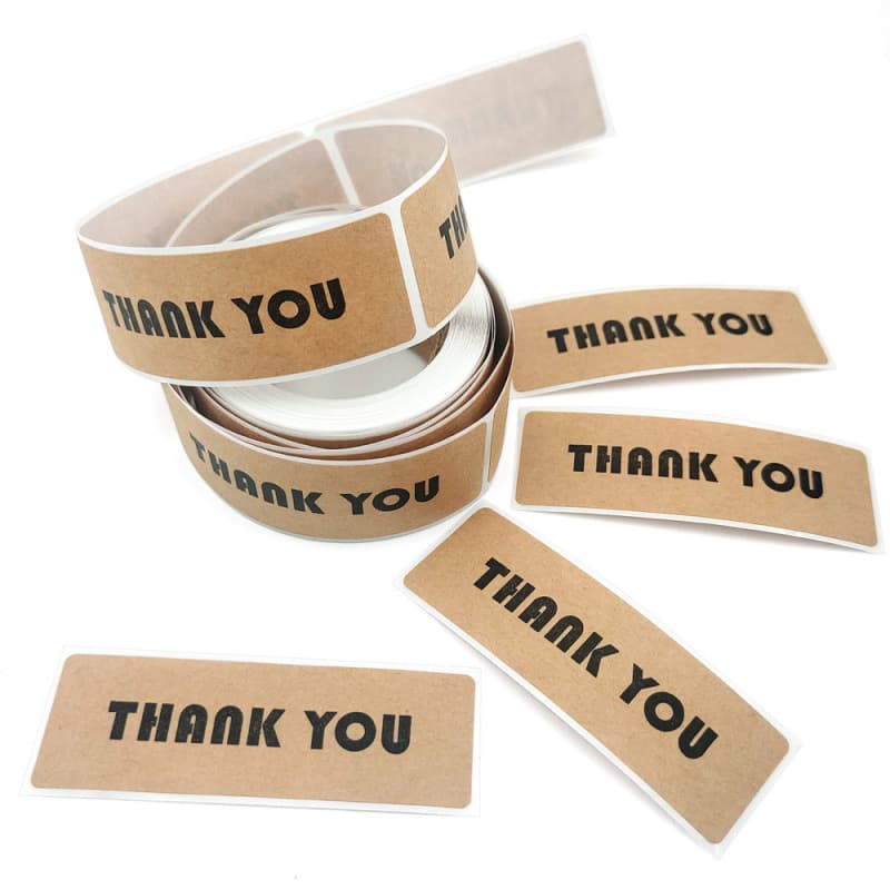 120 stickers/roll 1*3 inch kraft paper sticker rectangular seal sticker Thank you sticker