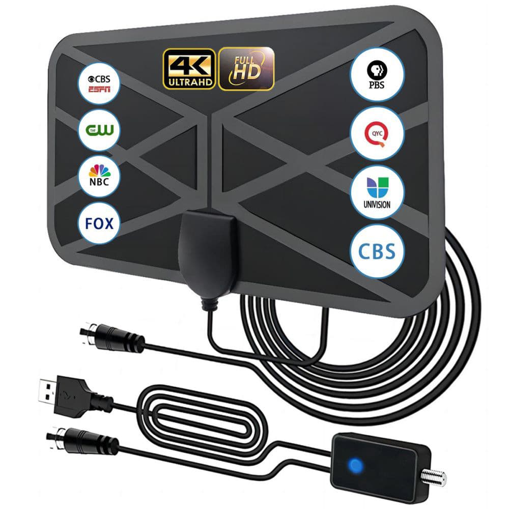 4K 1080p Digital TV Antenna Indoor HD with Signal Amplifier High Gain Terrestrial Wave TV Antenna
