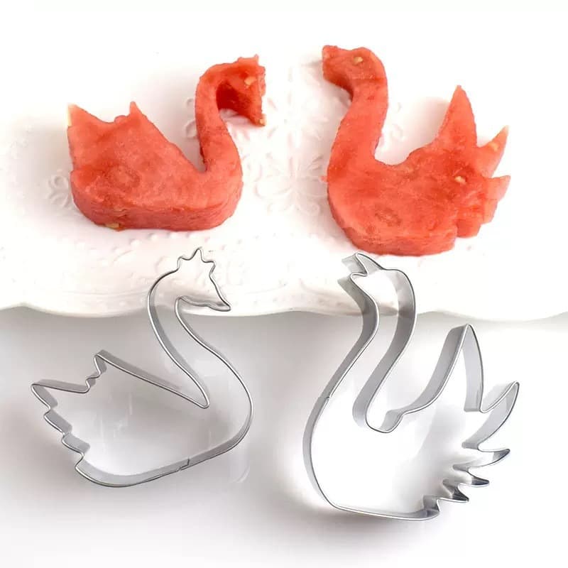 Swan stainless steel embossed cake mold, fruit and vegetable pressing and carving mold, cookie, cold dish, banquet dish plating