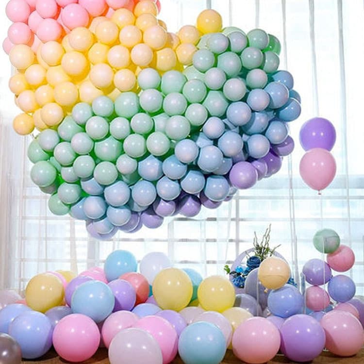 Macaron Color Latex Balloons 12 Inch for Birthday Party Decoration, Baby Shower, Kids Party Theme Decor
