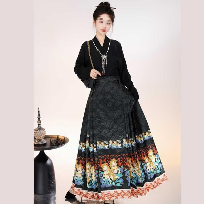 Success at Once New Style Ming Dynasty Hanfu Women National Style Modified New Chinese Horse-Face Skirt Daily Commute Set Spring/Autumn Style