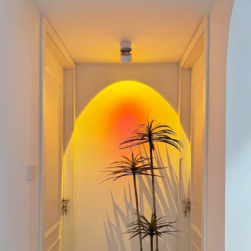 CASAGD entrance hallway sunset light, adjustable angle decorative ambiance light, home anti-glare surface-mounted no-aperture spotlight