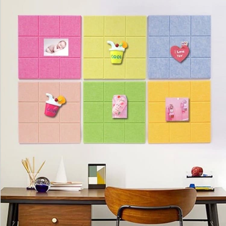 Colorful Felt Grid Background Wall for Kindergarten Art Display, Home Photo Wall Creative Sticker Memo Board