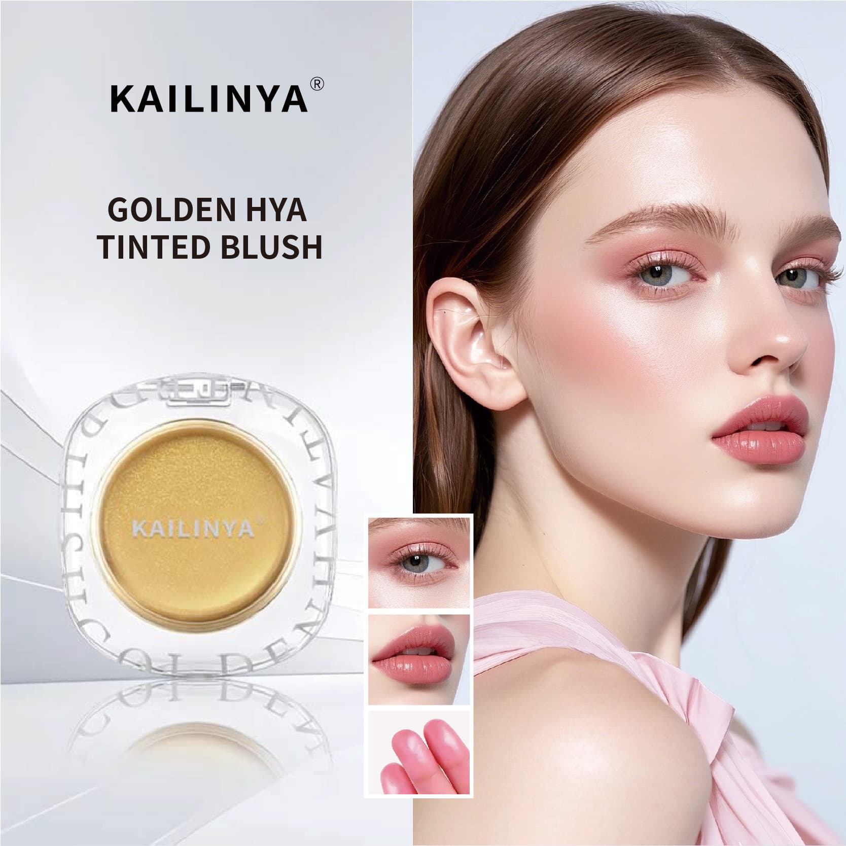 Cross-border Kailinya Temperature-Changing Blush Color-Changing Blush Concealer Brightening Matte Shimmer Blush Palette Export Full English