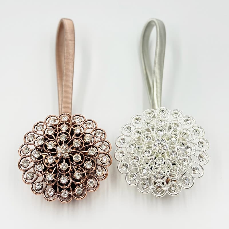 Cross-Border Alloy Inlaid Magnetic Clasps, Peacock Fan Magnetic Buttons, Curtain Clasps, Spring Curtain Tiebacks, No-Drill Storage