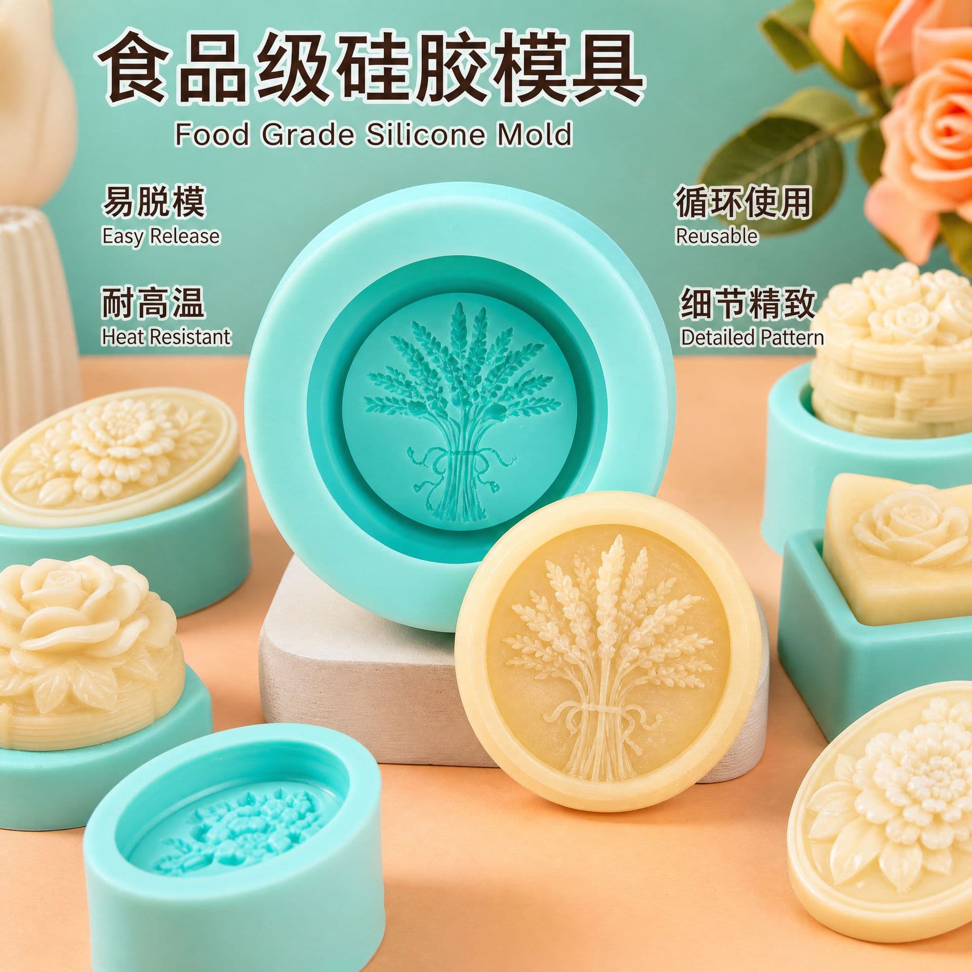 Cake Baking Animal Flowers Food Grade Silicone Mold DIY Aromatherapy Soap Soap Mold Cold Process Soap Handmade Soap