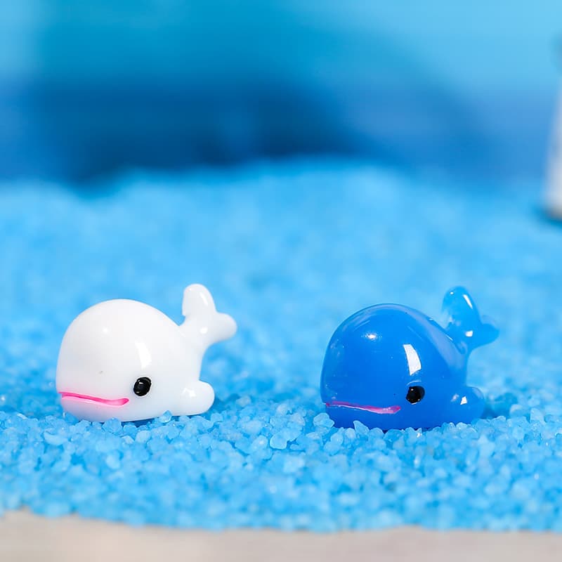 Blue little dolphin dolphin doll moss micro landscape ornaments resin crafts ornaments ZAKKA goods ornaments