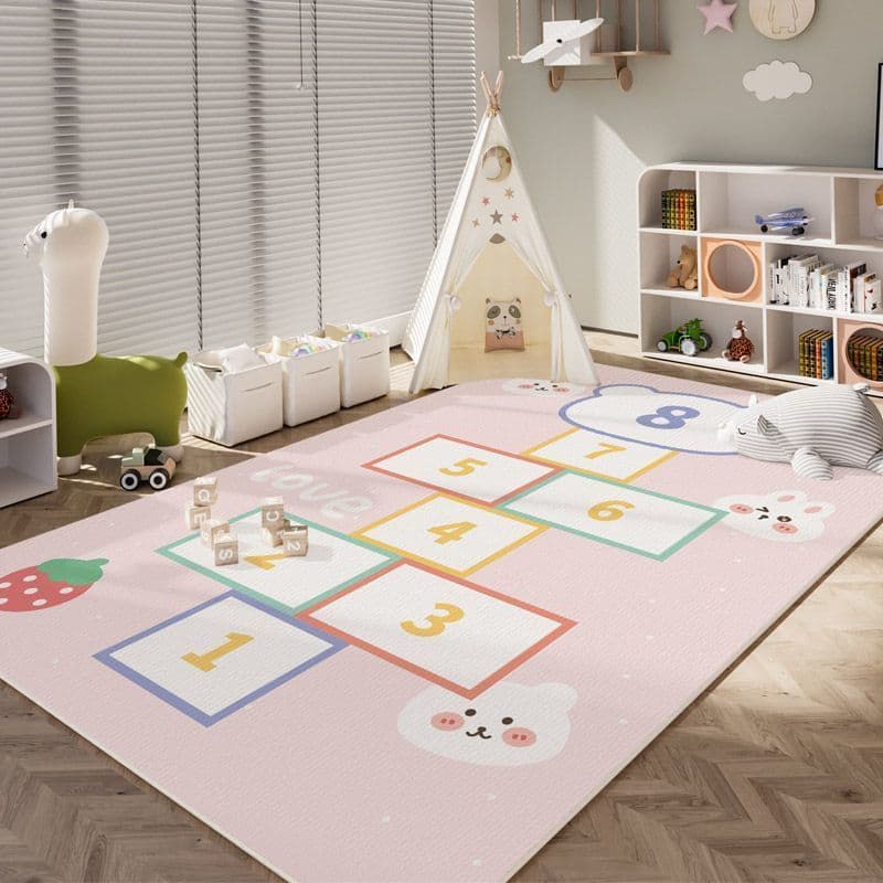 Kids Room Rug Floor Mat Bedroom Washable No-Clean Cartoon Reading Living Room Baby Play Crawling Bedside