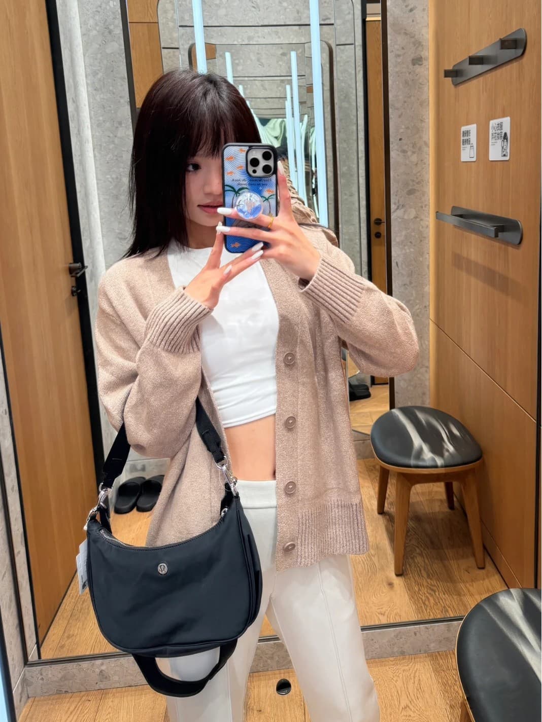2026 New Croissant Mini Shoulder Bag Adjustable Yoga Crossbody Bag Nylon Women's Bag