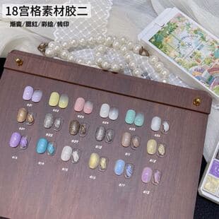 18-Grid Pattern Gel Stamp Gel Painting Gel High Saturation Thick Blendable Gradient Nail Gel Polish for Nail Salons