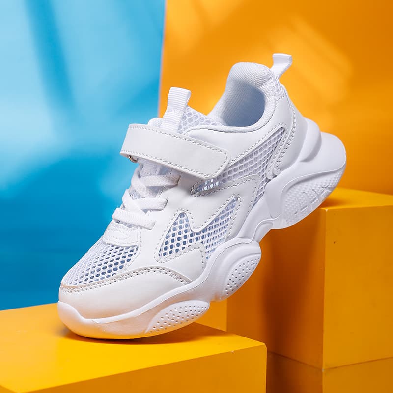 Cross-border Hot Selling White Casual Shoes Summer New Breathable Mesh Children's Sports Shoes Student White Sneakers