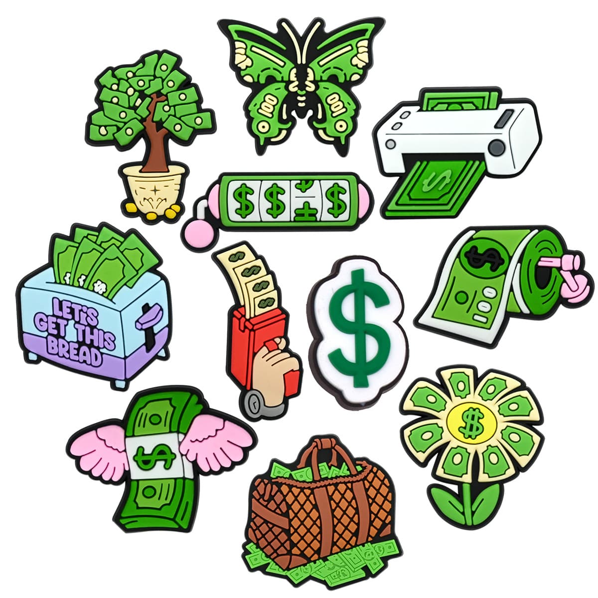 Cross-border New Dollar Series Crocs Shoes Flower Shoe Buckle Personalized Soft Rubber Garden Shoes Decorative Accessories Jewelry Ready in Stock