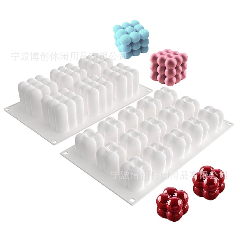 Strictly Selected Magic Ball Scented Candle Mold Creative Baking Mousse Cake Mold 6-Cell Magic Cube Silicone Cake Mold