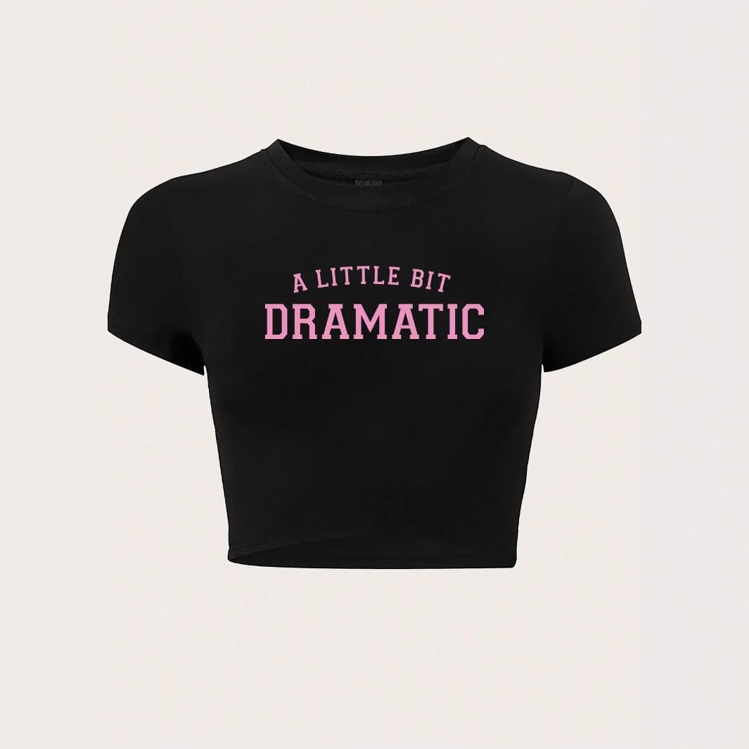 2025 Fashion Slogan Letter Summer INS New Women's Y2K Fitted Crop Top T-Shirt Sweet Spicy Top