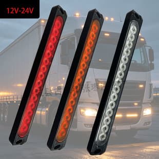 15LED Trailer Brake Tail Light Truck Tail Light Side Light Rear Bumper Light 15 Light Truck Long Strip Light 12V-24V