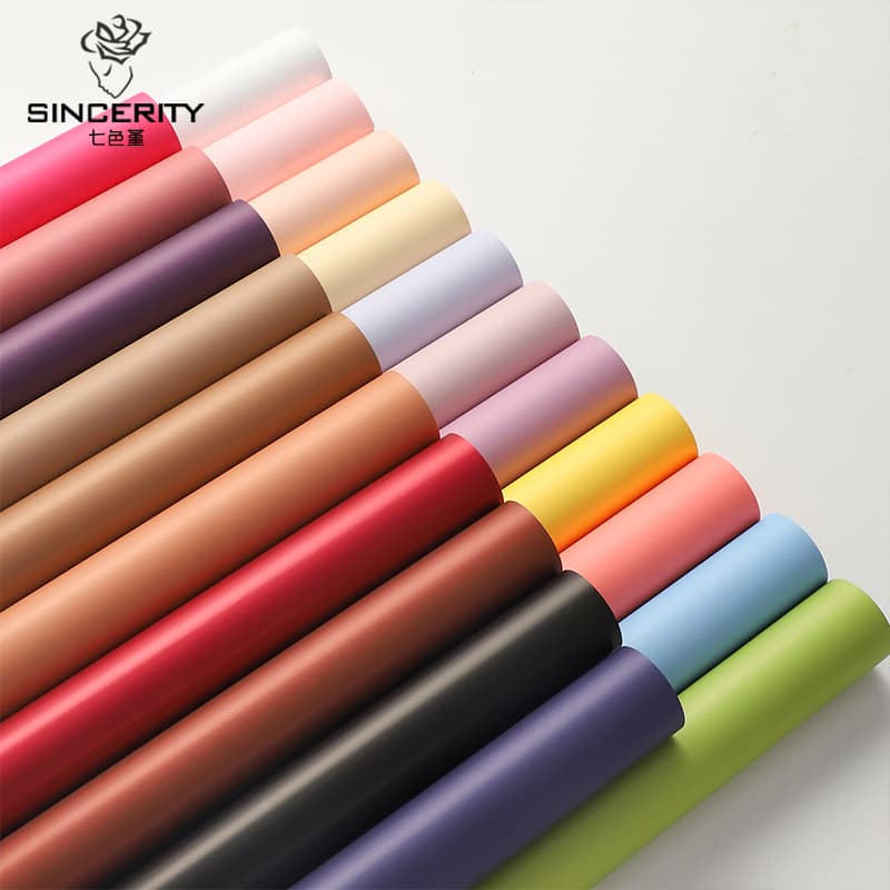Qisejin Premium Paper 8.5 Silk Thickened Waterproof Solid Color Flower Wrapping Paper Floral Shop Packaging Supplies