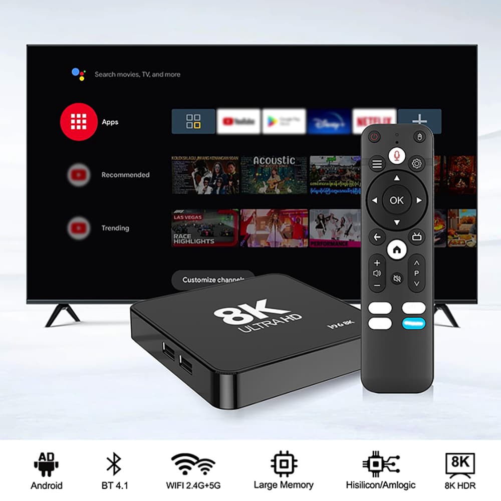 Bluetooth Voice Remote Dual WiFi TV Box Set Top Box Cross-Border Television AE Stock Origin China Consumer Electronics