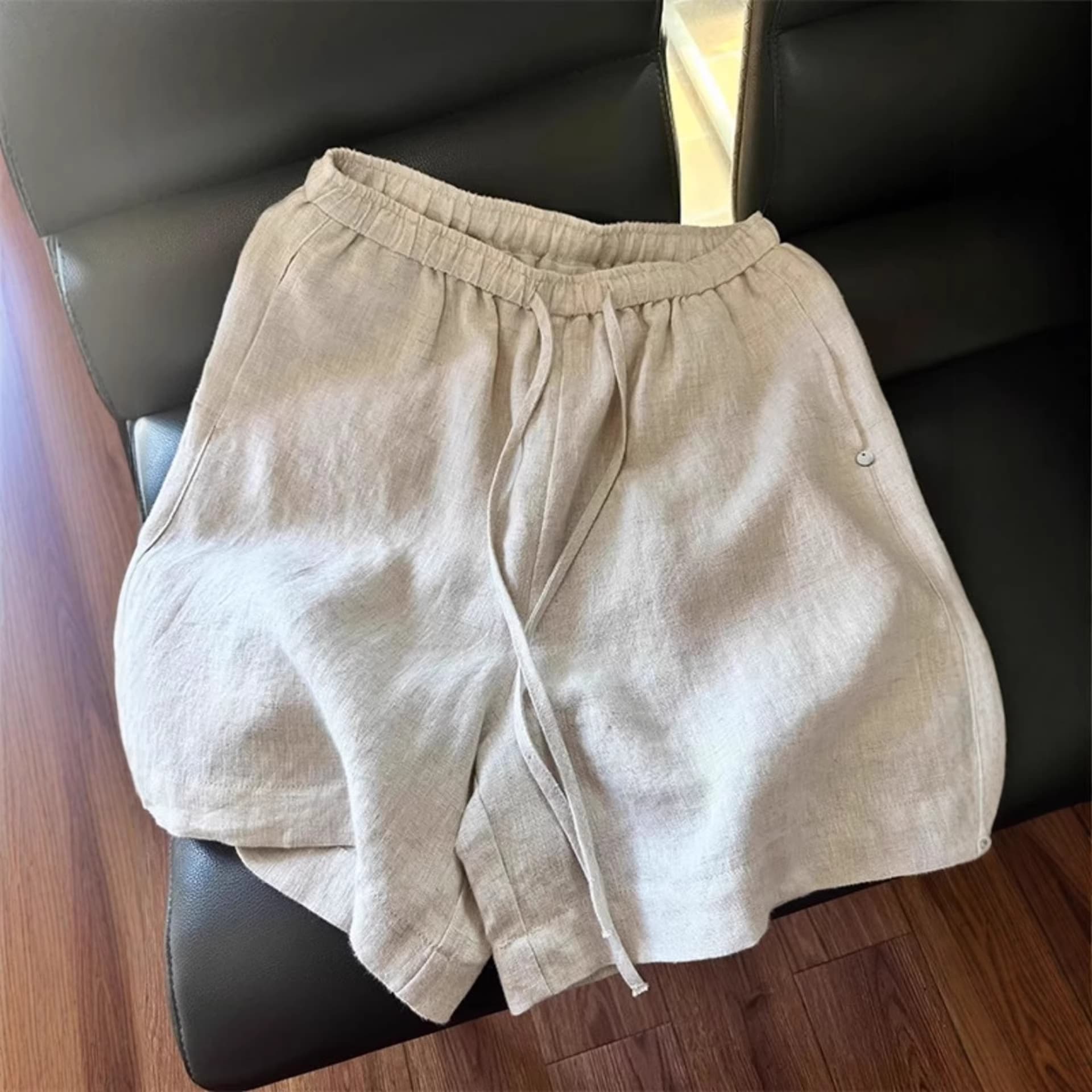 Off-white Lyocell Tencel Linen Shorts for Men Summer Thin Old Money Style Linen Pants Cleanfit Bermuda Shorts