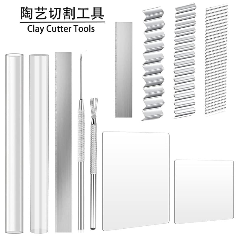 Acrylic Rods, Clay Rolling Pins, Cutting Blades, Pottery and Stone Clay Tool Set for Soft Clay DIY