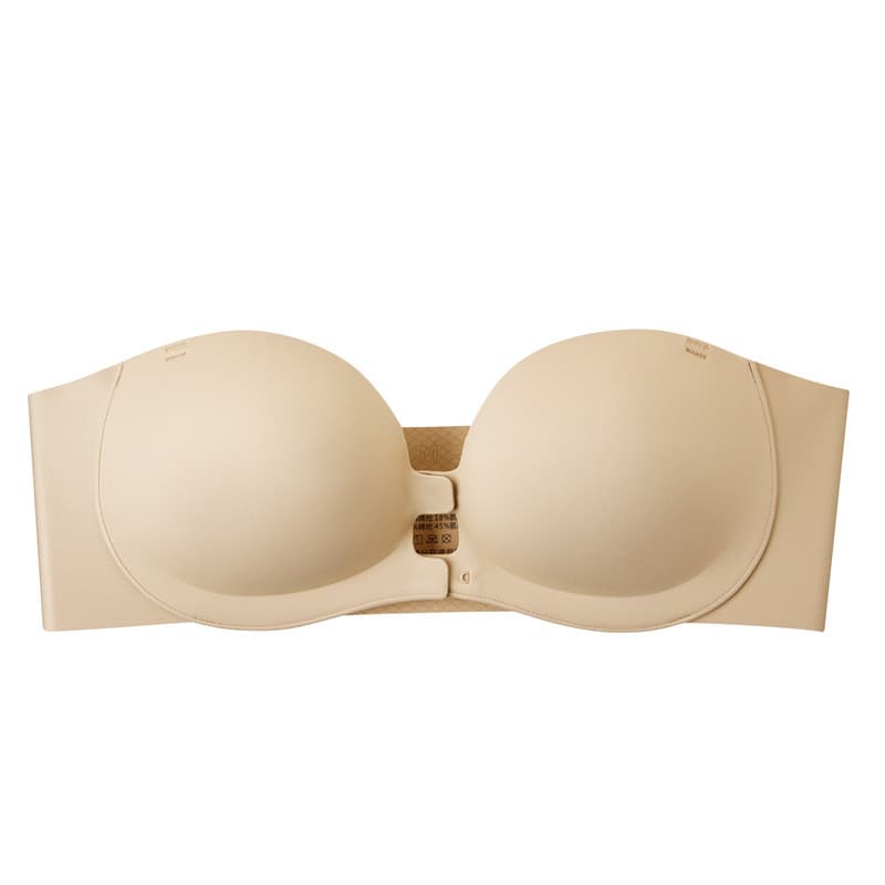 5863 Summer Front Buckle Strapless Bra for Women, Non-Slip Push-Up Bandage Bra, Enhances Small Bust, Invisible Backless Design with Removable Tube Top