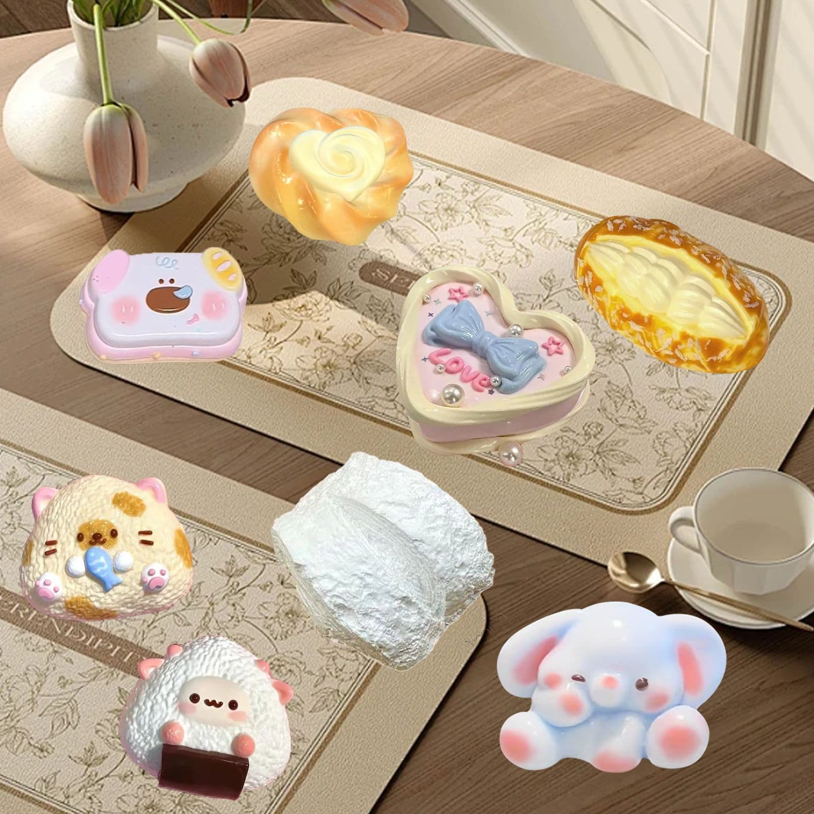 Triangle Rice Ball Squeeze Silicone Mold DIY Soap Heart Rose Knife Cut Steamed Bun Little Elephant Candle Silicone Mold