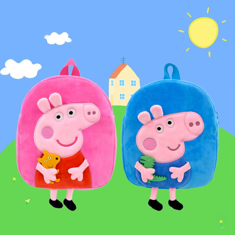 Genuine Peppa Pig George Kindergarten School Bag Elementary School Cartoon Backpack Coin Purse Peppa Pig Bag