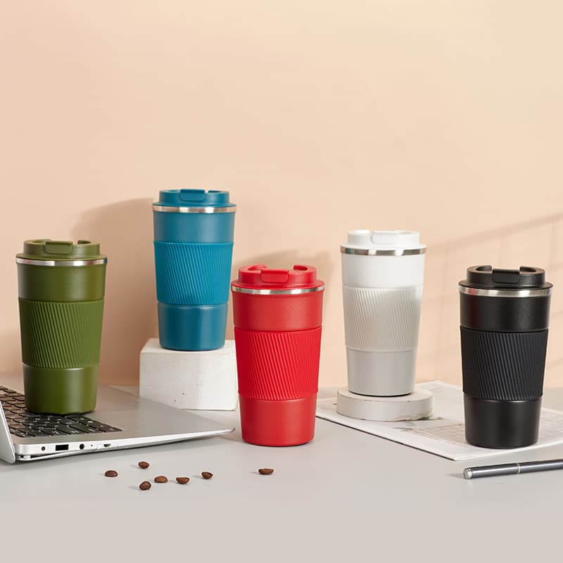 Double Layer 304 Stainless Steel Insulated Coffee Mug with Leather Cover Portable Creative Business Gift Mug for All Occasions