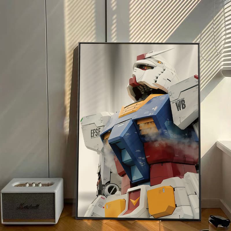 Mobile Suit Gundam Original Decorative Painting Hanging Art, Anime Gaming Room Entrance Bedroom Headboard Wall Art