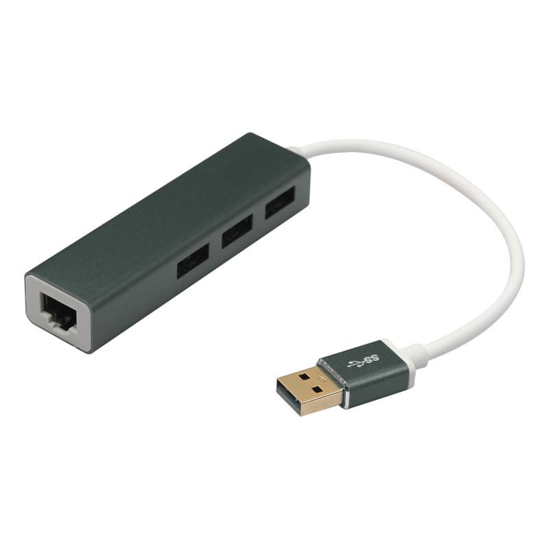 USB 3.0 to Gigabit Ethernet + 3-Port Hub Expansion Dock with RJ45 Network Adapter